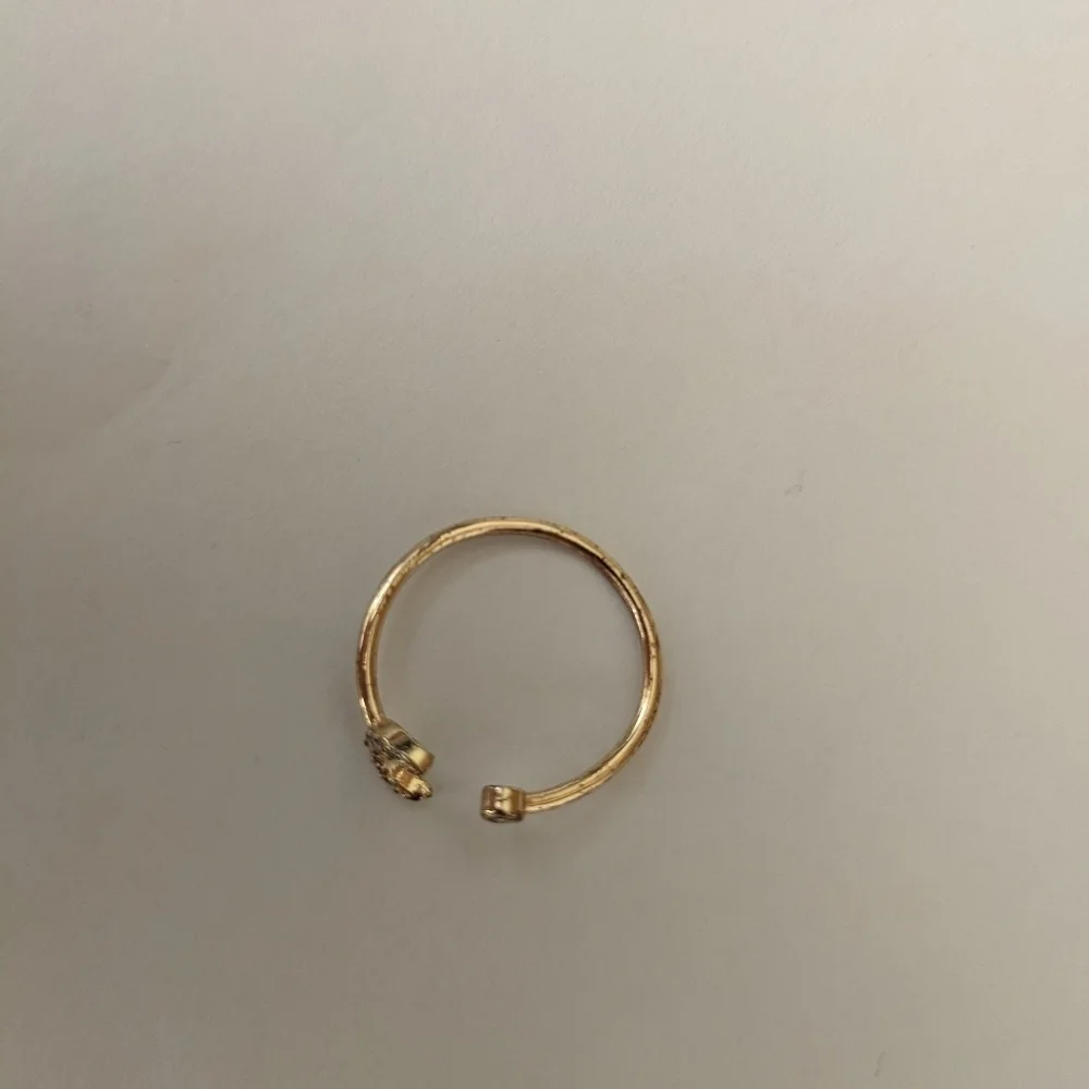 Gold Tone Ring with Half Moon Rhinestone - Picture 4 of 4